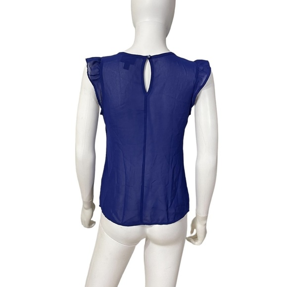 Nicole by Nicole Miller Blue Sheer Top Size XS - Picture 3 of 7